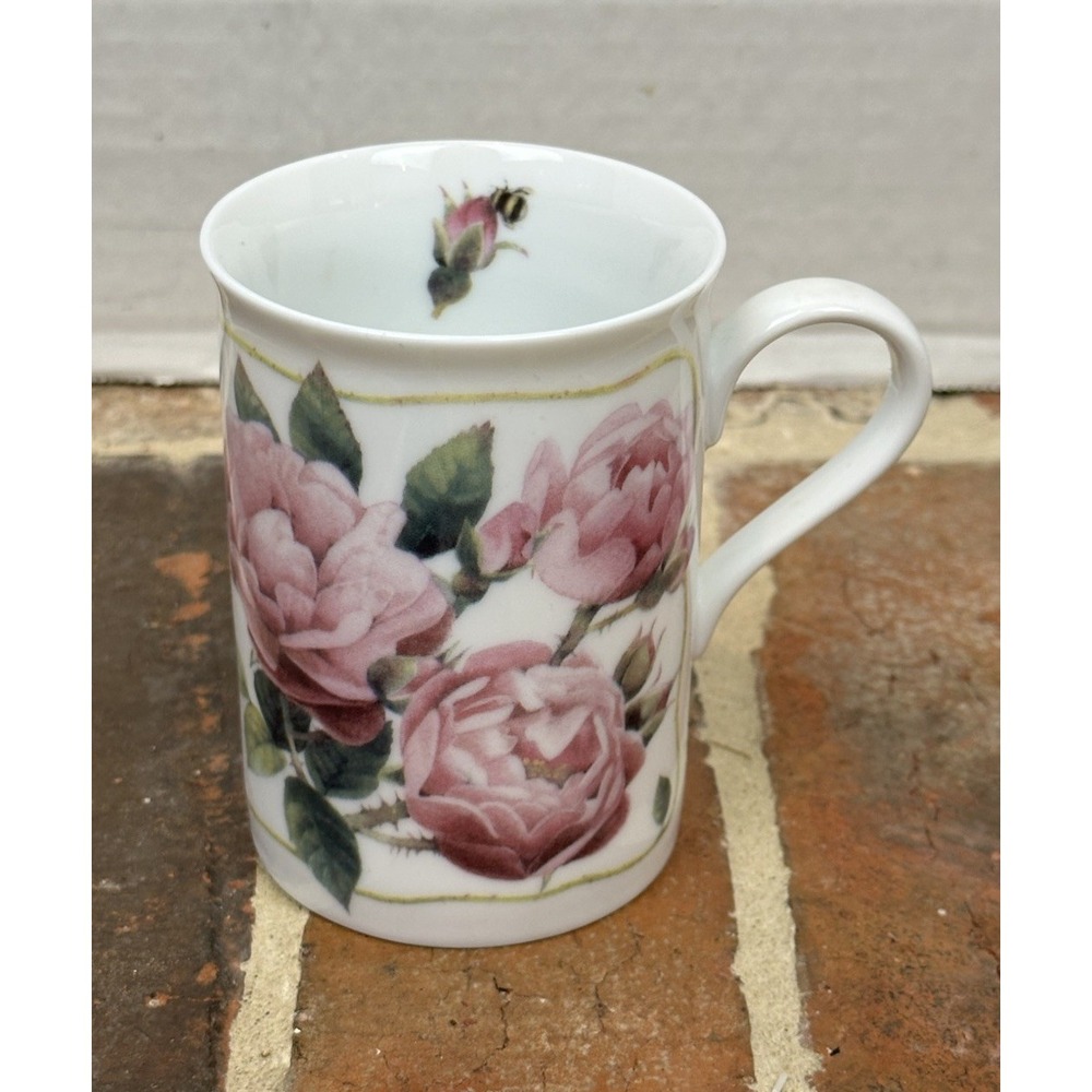 Vtg 1997 AVON Marjolein Bastin HAPPINESS BLOSSOMS...Coffee Cup Mug Pink Roses